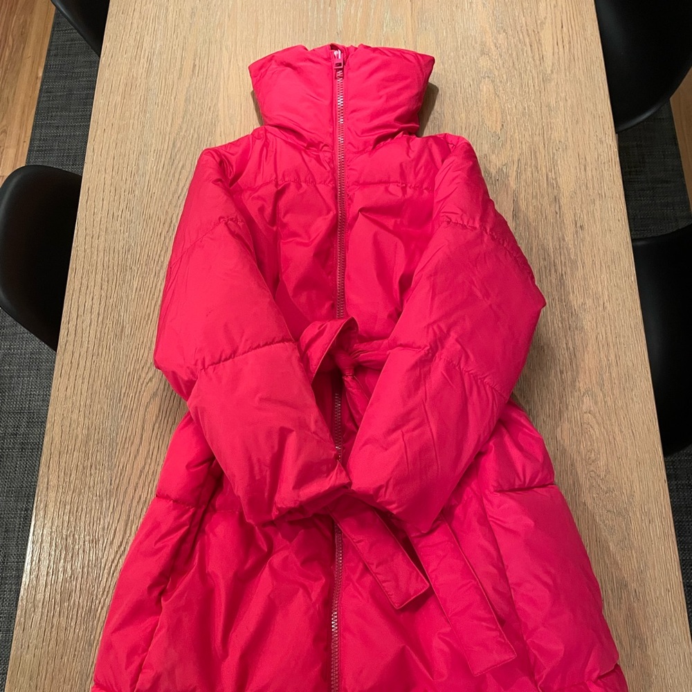 J.Crew long belted puffer